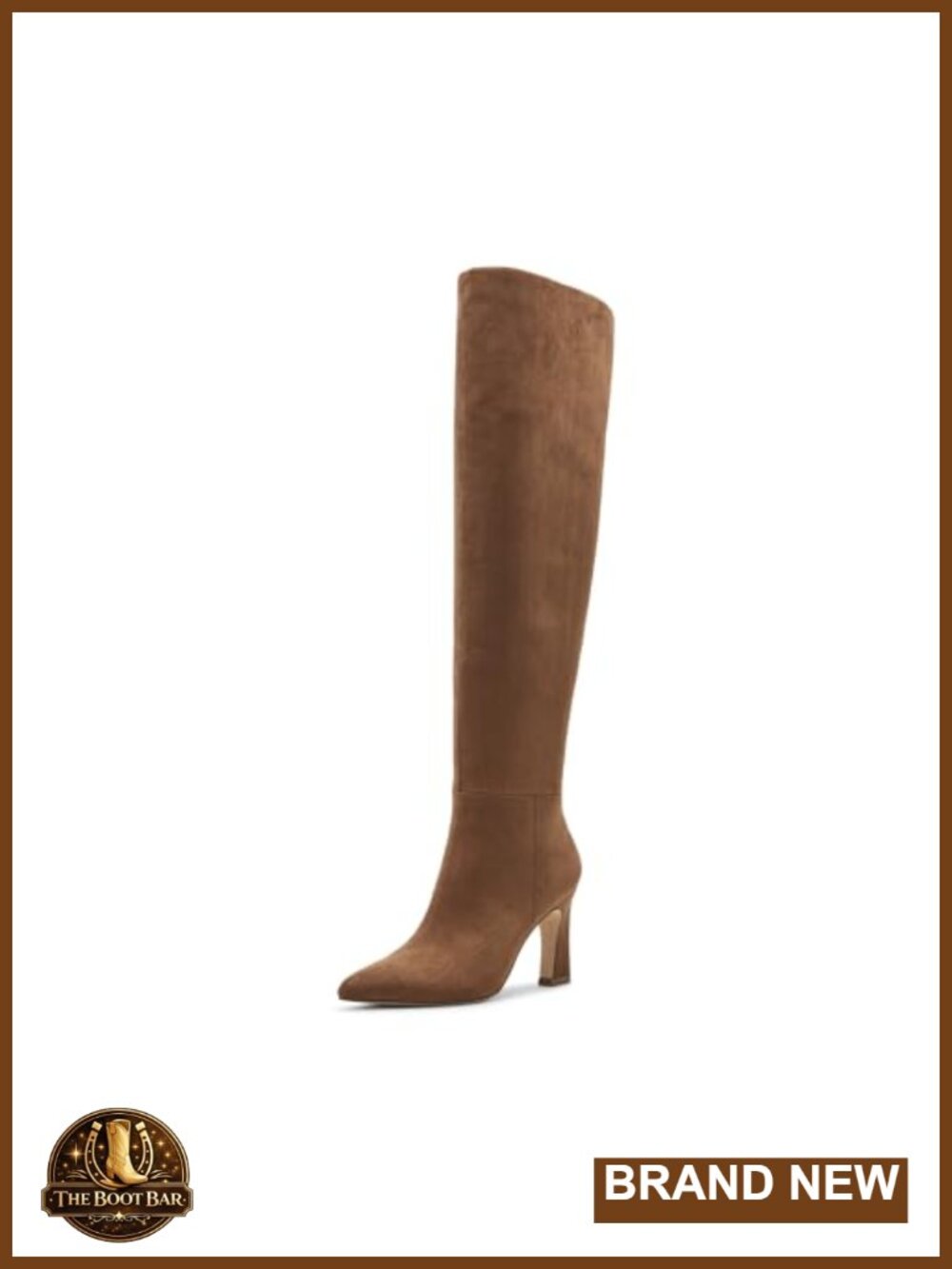 Pointed Toe Knee High Block Heel Fashion Boots PU Fabric